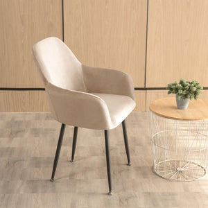 Stoelhoes Eetkamerstoel Kuip Velvet - Taupe