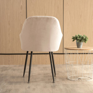Stoelhoes Eetkamerstoel Kuip Velvet - Taupe