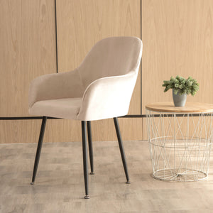 Stoelhoes Eetkamerstoel Kuip Velvet - Taupe